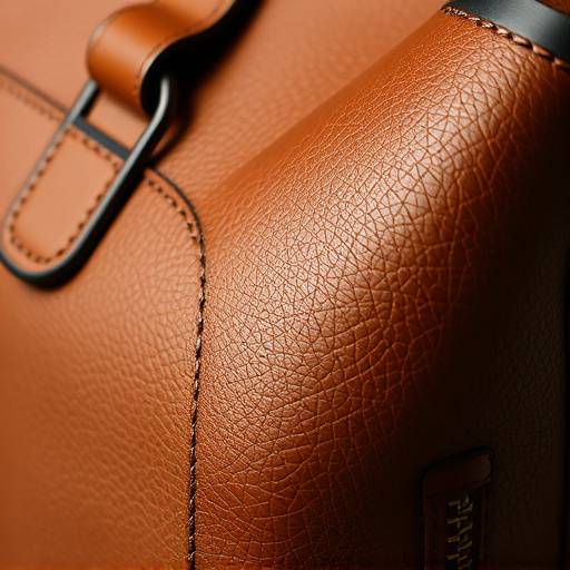 Close-up shot of a handcrafted leather bag, highlighting the details for commercial product photography
